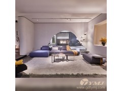 天一美家意式极简家具皮布艺别墅U型沙发图4